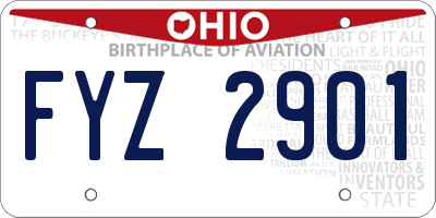 OH license plate FYZ2901