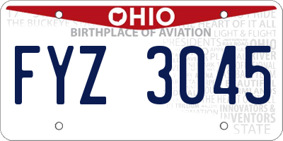 OH license plate FYZ3045