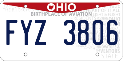 OH license plate FYZ3806