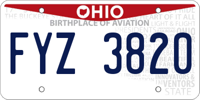 OH license plate FYZ3820