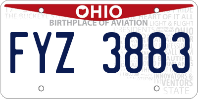 OH license plate FYZ3883