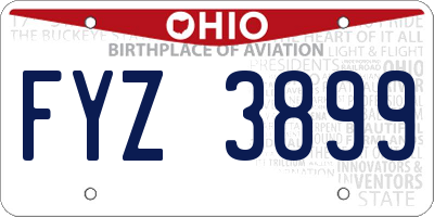 OH license plate FYZ3899