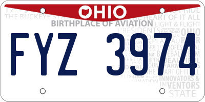 OH license plate FYZ3974
