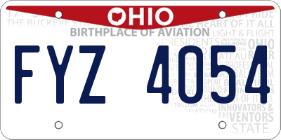OH license plate FYZ4054
