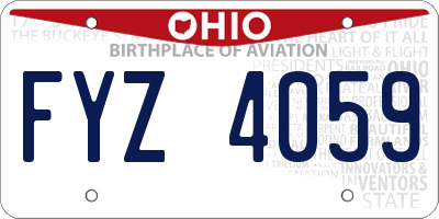 OH license plate FYZ4059