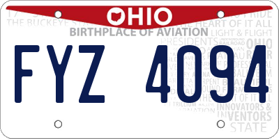 OH license plate FYZ4094