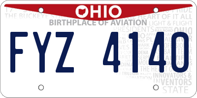 OH license plate FYZ4140