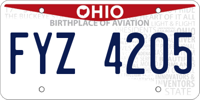 OH license plate FYZ4205