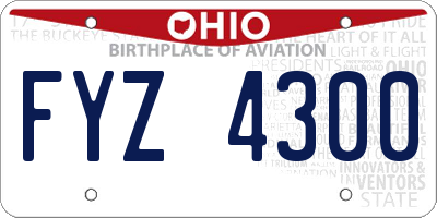OH license plate FYZ4300