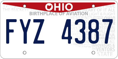 OH license plate FYZ4387