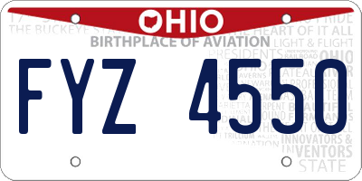 OH license plate FYZ4550