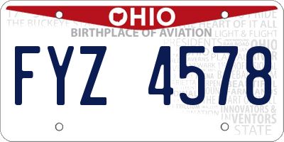 OH license plate FYZ4578