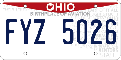 OH license plate FYZ5026