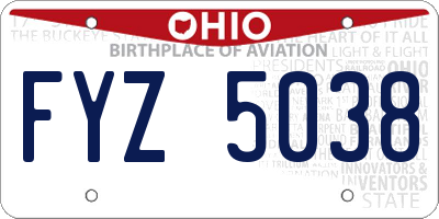 OH license plate FYZ5038