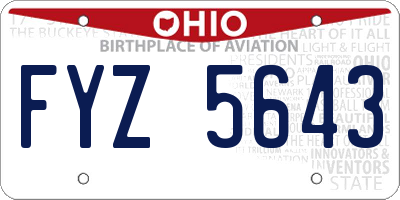 OH license plate FYZ5643