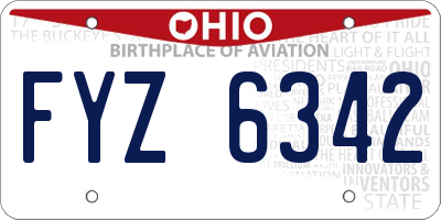 OH license plate FYZ6342