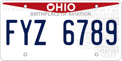 OH license plate FYZ6789