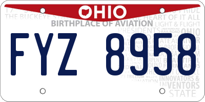 OH license plate FYZ8958
