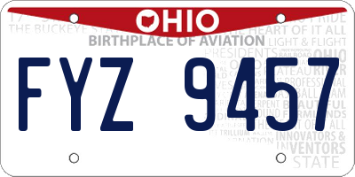 OH license plate FYZ9457