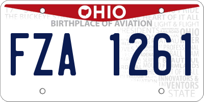 OH license plate FZA1261