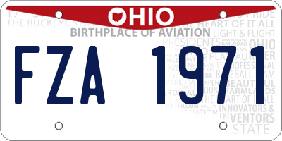 OH license plate FZA1971