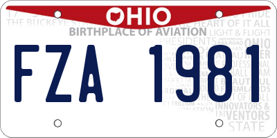 OH license plate FZA1981