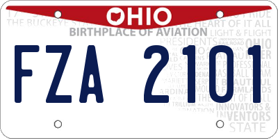 OH license plate FZA2101