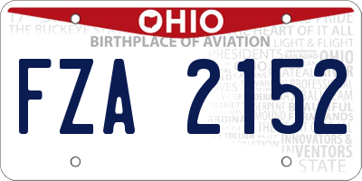 OH license plate FZA2152