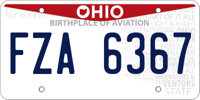 OH license plate FZA6367