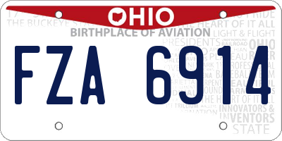 OH license plate FZA6914
