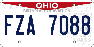 OH license plate FZA7088