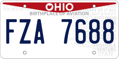 OH license plate FZA7688
