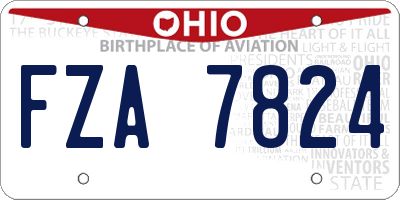OH license plate FZA7824