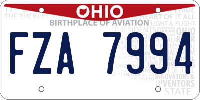 OH license plate FZA7994