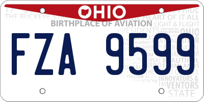 OH license plate FZA9599