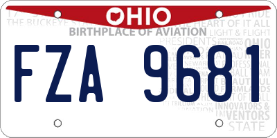 OH license plate FZA9681