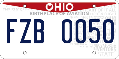 OH license plate FZB0050