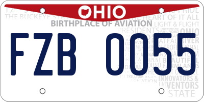 OH license plate FZB0055