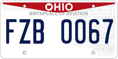 OH license plate FZB0067