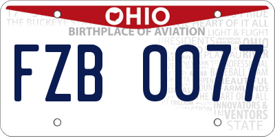 OH license plate FZB0077
