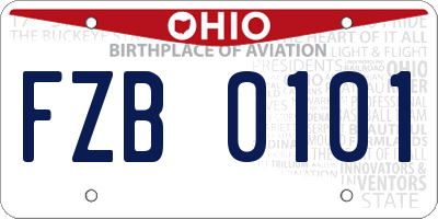 OH license plate FZB0101