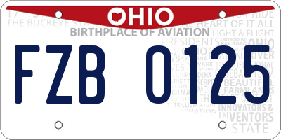 OH license plate FZB0125