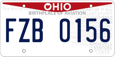 OH license plate FZB0156