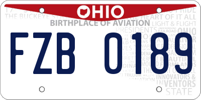 OH license plate FZB0189