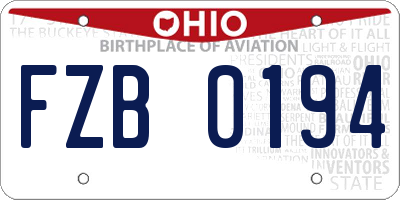OH license plate FZB0194