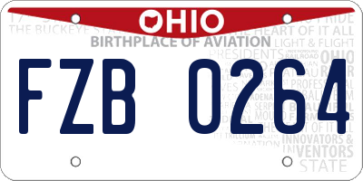 OH license plate FZB0264