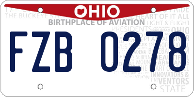 OH license plate FZB0278