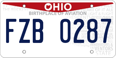 OH license plate FZB0287