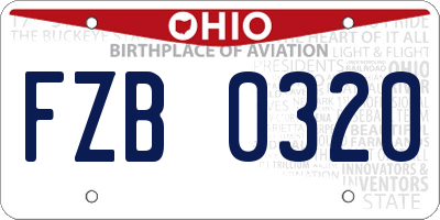OH license plate FZB0320