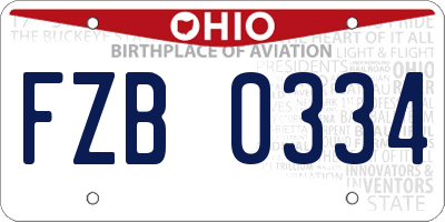 OH license plate FZB0334